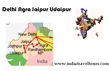 Map Golden Triangle Udaipur